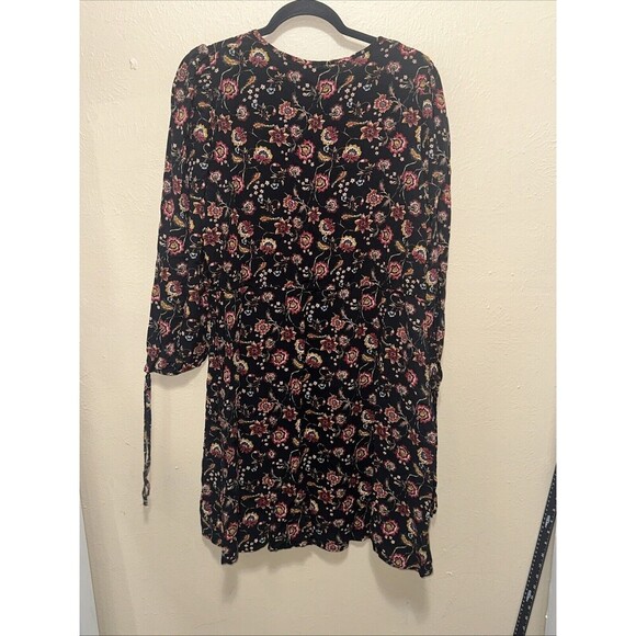 Floral Print Dress‎ Long Sleeve Black Bohemian Mini or Tunic - Picture 5 of 7